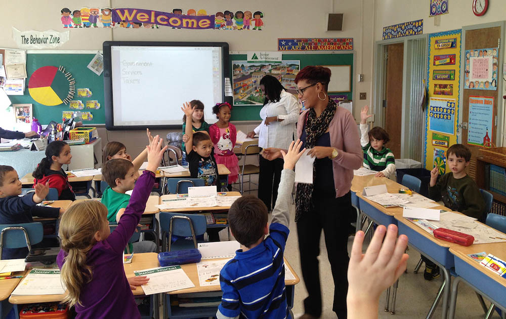 Pictured are Point Park elementary education majors in the classroom.